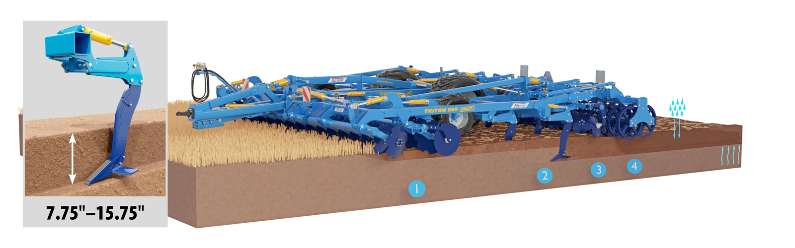 Combined cultivator Triton Heavy