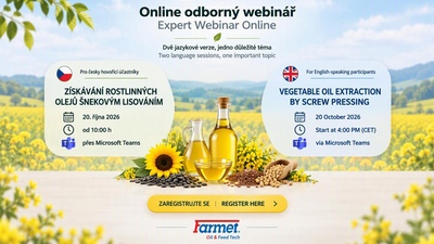 Inscrivez-vous à un webinaire d'experts en ligne gratuit sur le thème : L'extraction des huiles végétales par pressage à vis