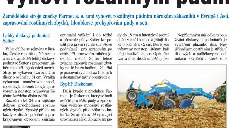 Napsali o nás - Zemědělec 26