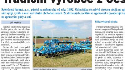 Napsali o nás - Zemědělec 31