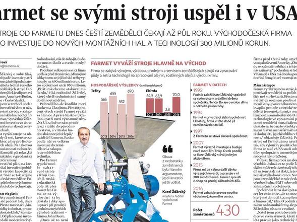 Farmet se svými stroji uspěl i v USA