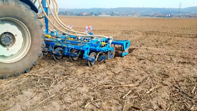 Strip soil processing before corn sowing