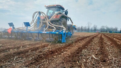 Strip soil processing before corn sowing