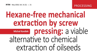 They said about us in the professional journal Inform about hexane-free mechanical extraction by screw pressing.