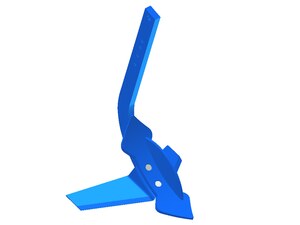 Tine with a Double wing and a deflector Tine with a Double wing and a deflector